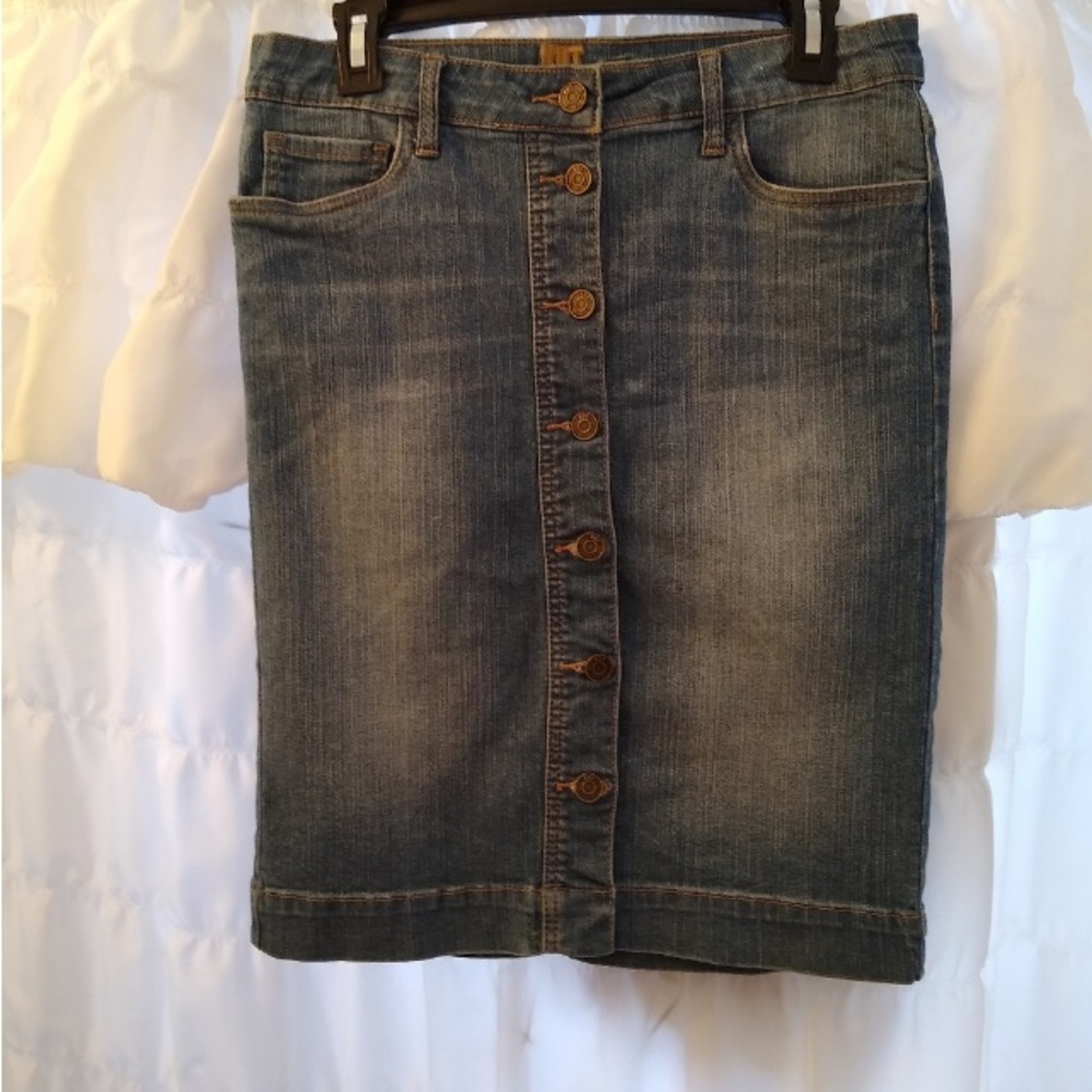 Kut from the Kloth denim stretch pencil skirt Sz 4 / 6 - Picture 4 of 9